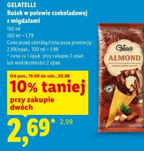 Gelatelli Rożek w polewie czekoladowej z migdałami