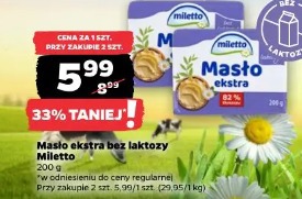 Masło ekstra bez laktozy Miletto