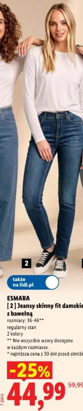 EsMARA [2] Jeansy skinny fit damskie z bawełną