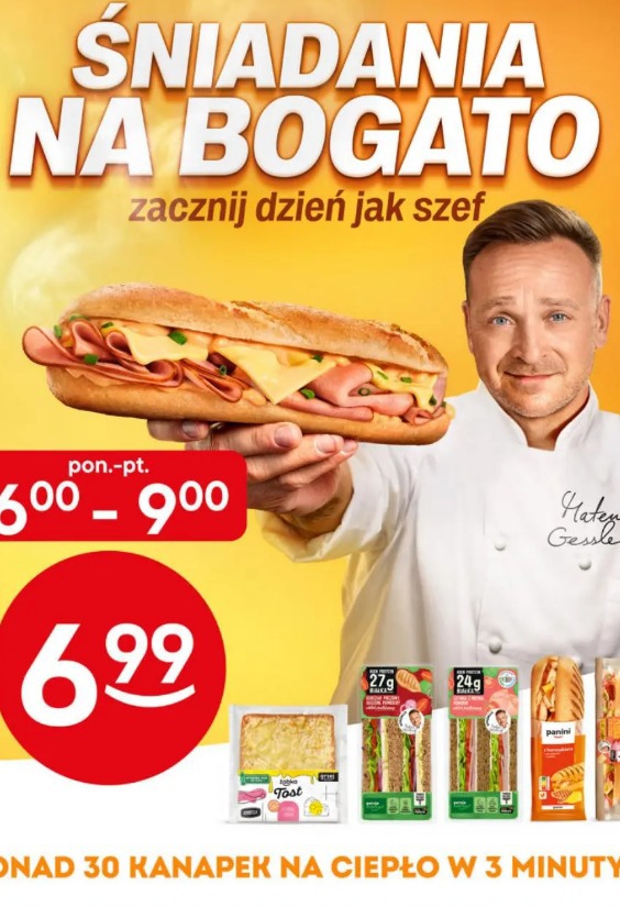 Śniadania na bogato kanapki na ciepło