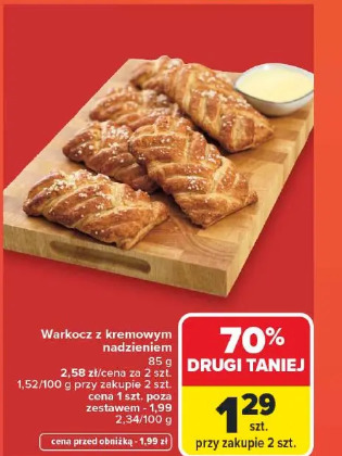 Warkocz z kremowym nadzieniem