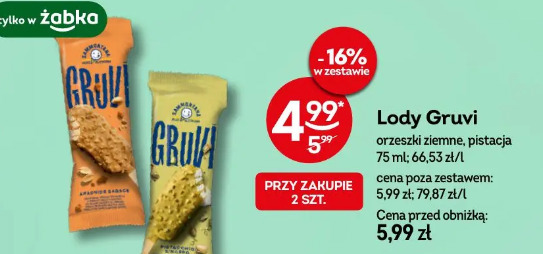 Lody Gruvi orzeszki ziemne, pistacja
