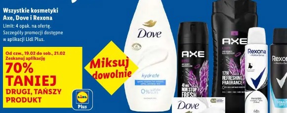 Wszystkie kosmetyki Axe, Dove i Rexona