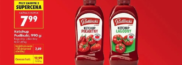 Ketchup Pudliszki 990 g łagodny, pikantny