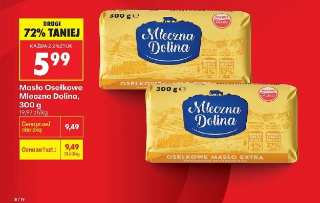 Masło osełkowe Mleczna Dolina