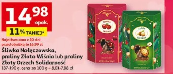 Śliwka Nałęczowska, praliny Złota Wiśnia lub praliny Złoty Orzech Solidarność