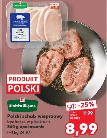 Polski schab wieprzowy bez kości, w plastrach
