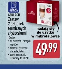 Gerlach Zestaw z szklanek termicznych z łyżeczkami