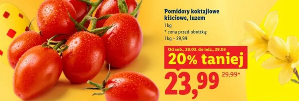 Pomidory koktajlowe kiściowe