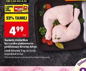 Świeża ćwiartka kurczaka pakowana próżniowo Kraina Mięs