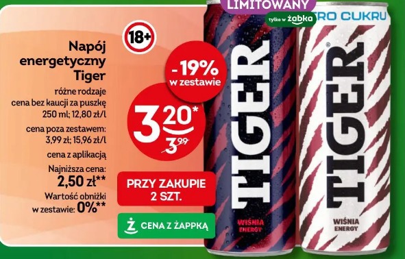 Tiger Energy wiśnia energy zero cukru