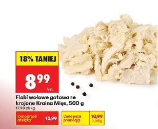 Flaki wołowe gotowane krojone Kraina Mięs