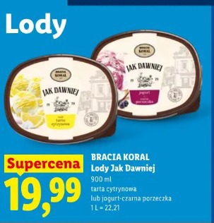 Bracia Koral Lody Jak Dawniej tarta cytrynowa lub jogurt-czarna porzeczka