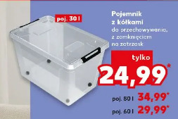 Pojemnik z kółkami do przechowywania, z zamknięciem na zatrzask