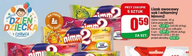 Lizak owocowy sok i witaminy Nimm2