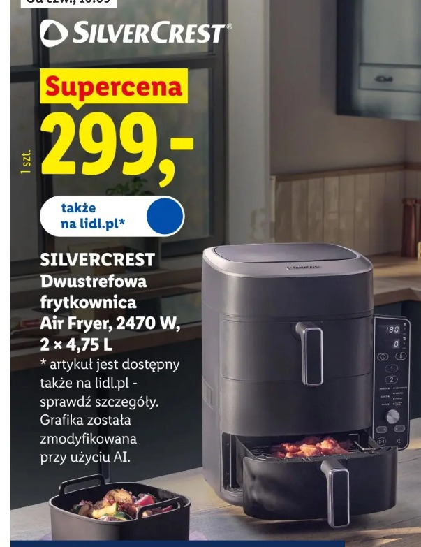 Silvercrest Dwustrefowa frytkownica Air Fryer