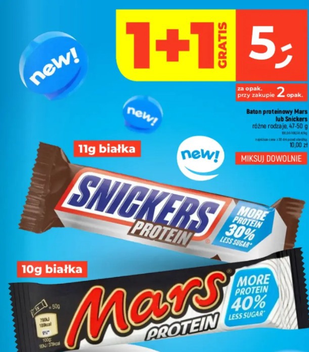 Baton proteinowy Mars lub Snickers