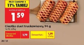 Ciastko duet truskawkowy, 94 g