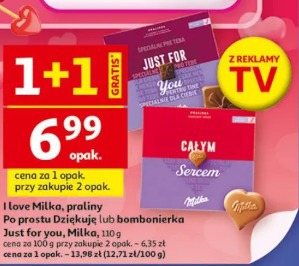 I love Milka, praliny Po prostu Dziękuję lub bombonierka Just for you, Milka