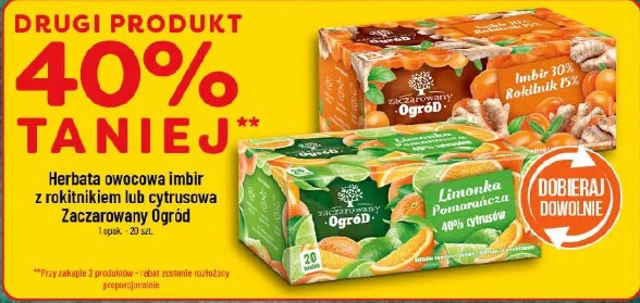 Herbata owocowa imbir z rokitnikiem lub cytrusowa Zaczarowany Ogród