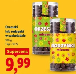 Orzeszki lub rodzynki w czekoladzie