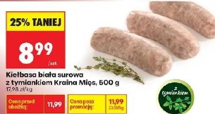 Kiełbasa biała surowa z tymiankiem Kraina Mięs