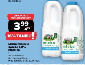 Mleko wiejskie świeże 2,0% Piątnica