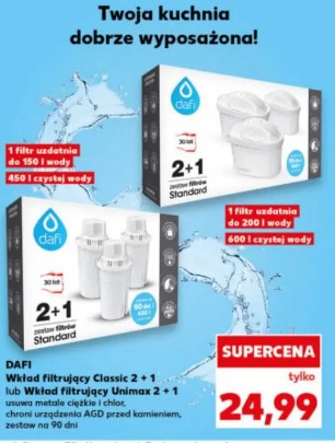 Dafi Wkład filtrujący Classic 2 + 1 lub Wkład filtrujący Unimax 2 + 1