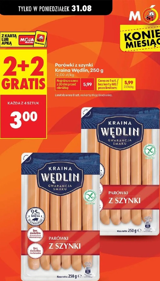 Parówki z szynki Kraina Wędlin