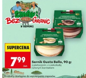 Sernik Gusto Bello z pistacjami, z czekoladą i słonym karmelem