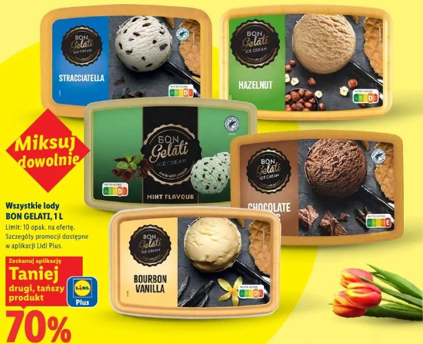 Wszystkie lody BON GELATI, 1L