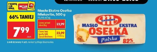 Masło Ekstra Osełka Mlekovita
