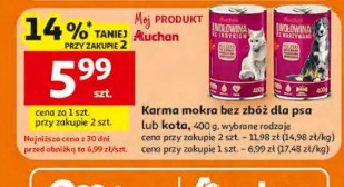 Karma mokra bez zbóż dla psa lub kota