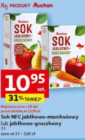 Sok NFC jabłkowo-marchwiowy lub jabłkowo-gruszkowy Auchan