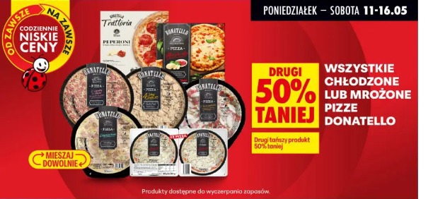 Wszystkie chłodzone lub mrożone pizze Donatello
