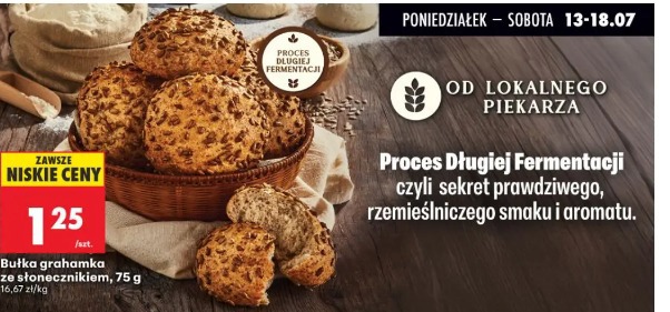Bułka grahamka ze słonecznikiem, 75 g