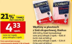 Wędliny w plastrach z linii eksportowej Krakus