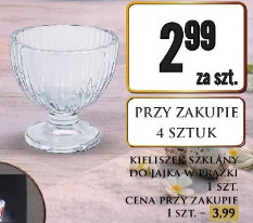 Kieliszek szklany do jajka w prążki