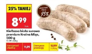 Kiełbasa biała surowa premium Kraina Mięs