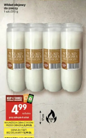 Wkład olejowy do zniczy