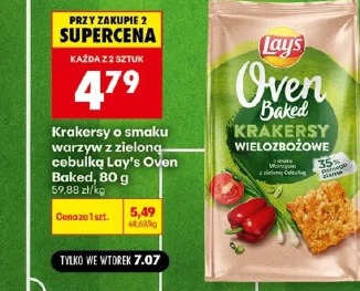 Krakersy o smaku warzyw z zieloną cebulką Lay's Oven Baked