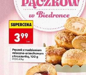 Pączek z nadzieniem mleczno-orzechowym z kruszonką