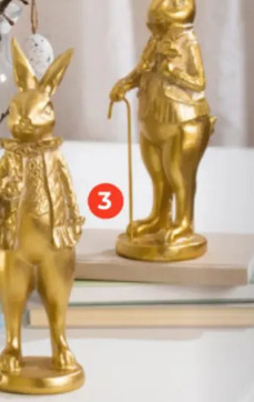 Złota figurka elegancki zając 