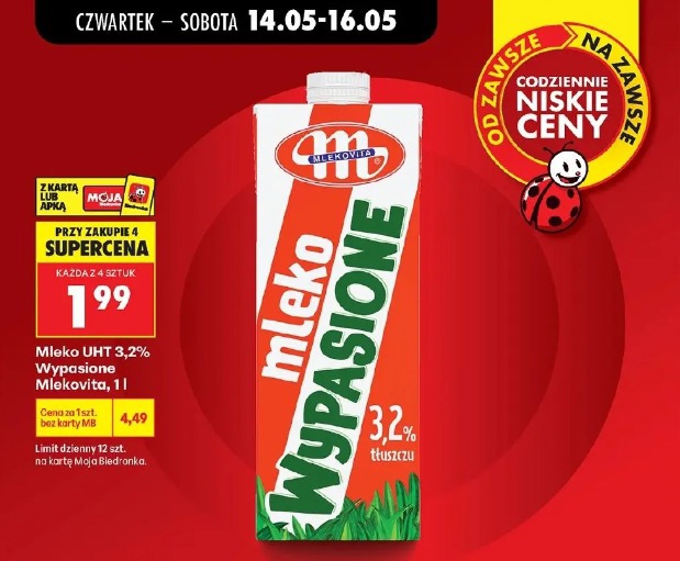 Mleko UHT 3,2% Wypasione Mlekovita
