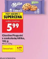 Ciastka Pieguski z czekoladą Milka, 135 g