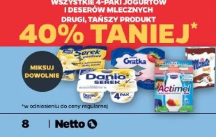 Wszystkie 4-paki jogurtów i deserów mlecznych drugi, tańszy produkt
