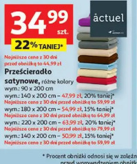 Actuel prześcieradło satynowe, różne kolory