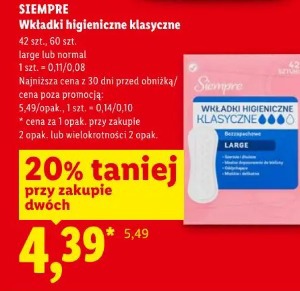 Siempre Wkładki higieniczne klasyczne