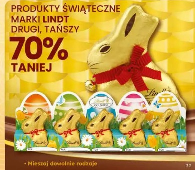 Produkty świąteczne marki Lindt drugi, tańszy 70% taniej