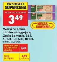 Worki na śmieci z taśmą ściągającą Zosia Samosia, 35 l, 15 szt. lub 60 l, 10 szt.